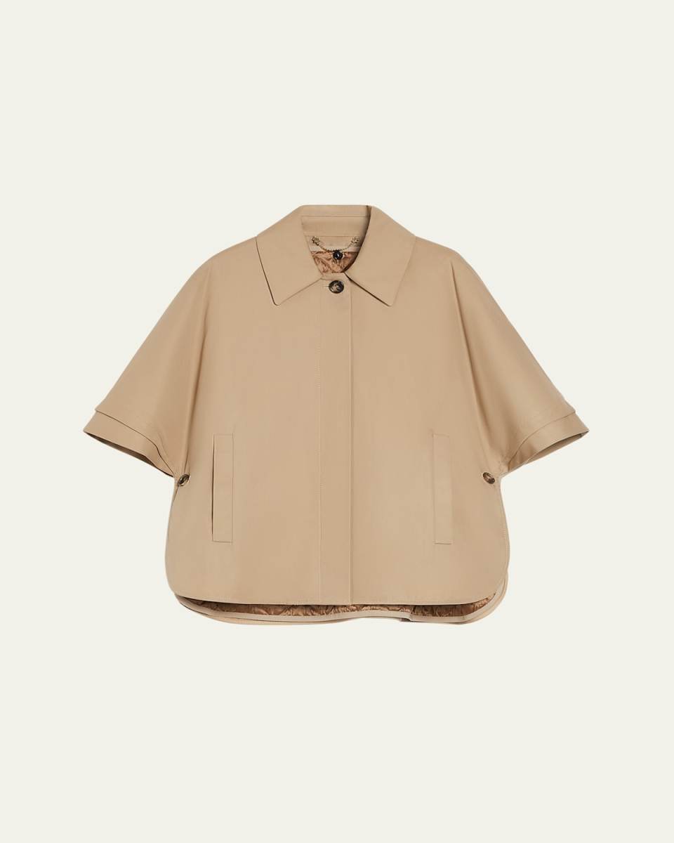 Gabardine Cotton Button-Front Cap